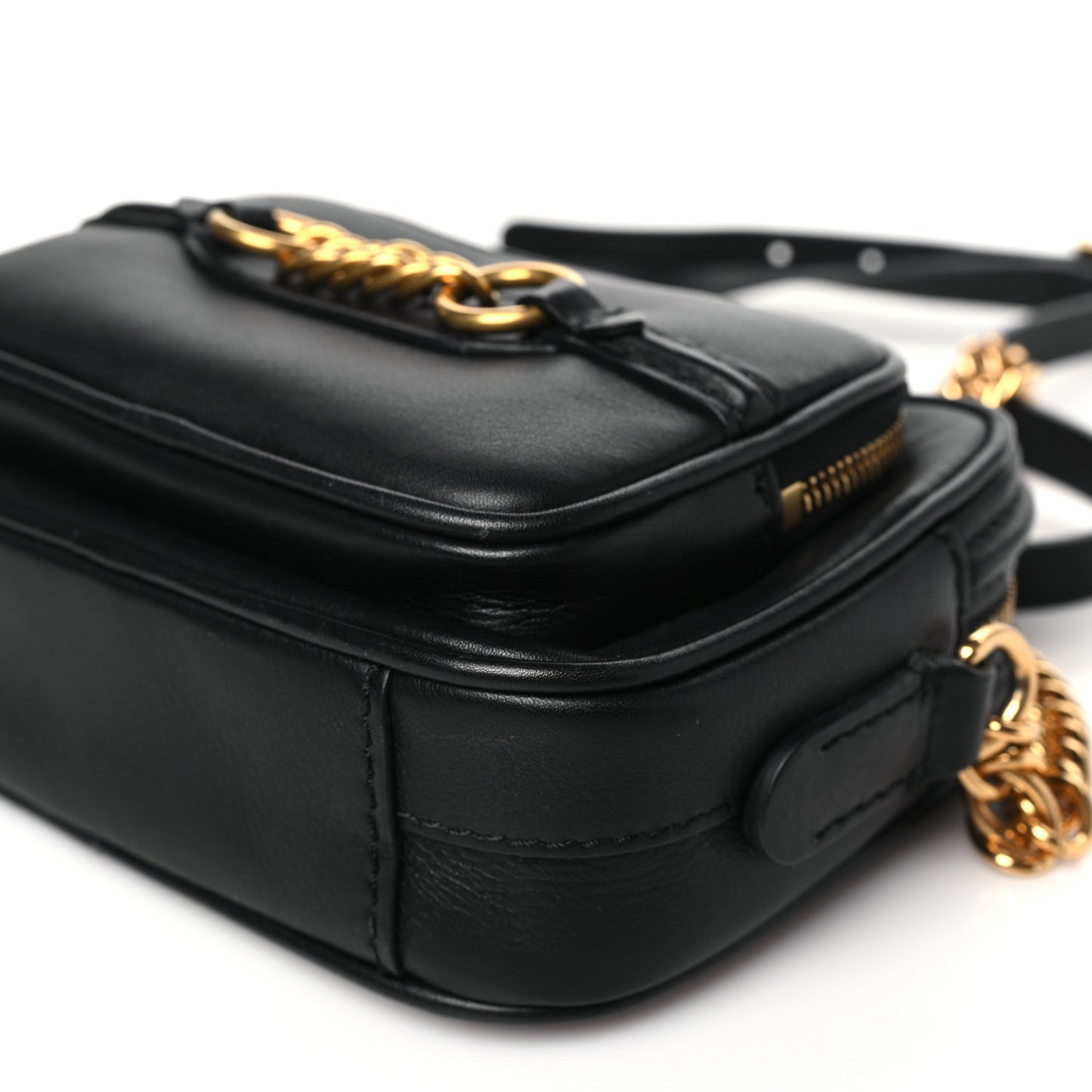 Smooth Calfskin 1983 Knight Check Link Camera Bag Black