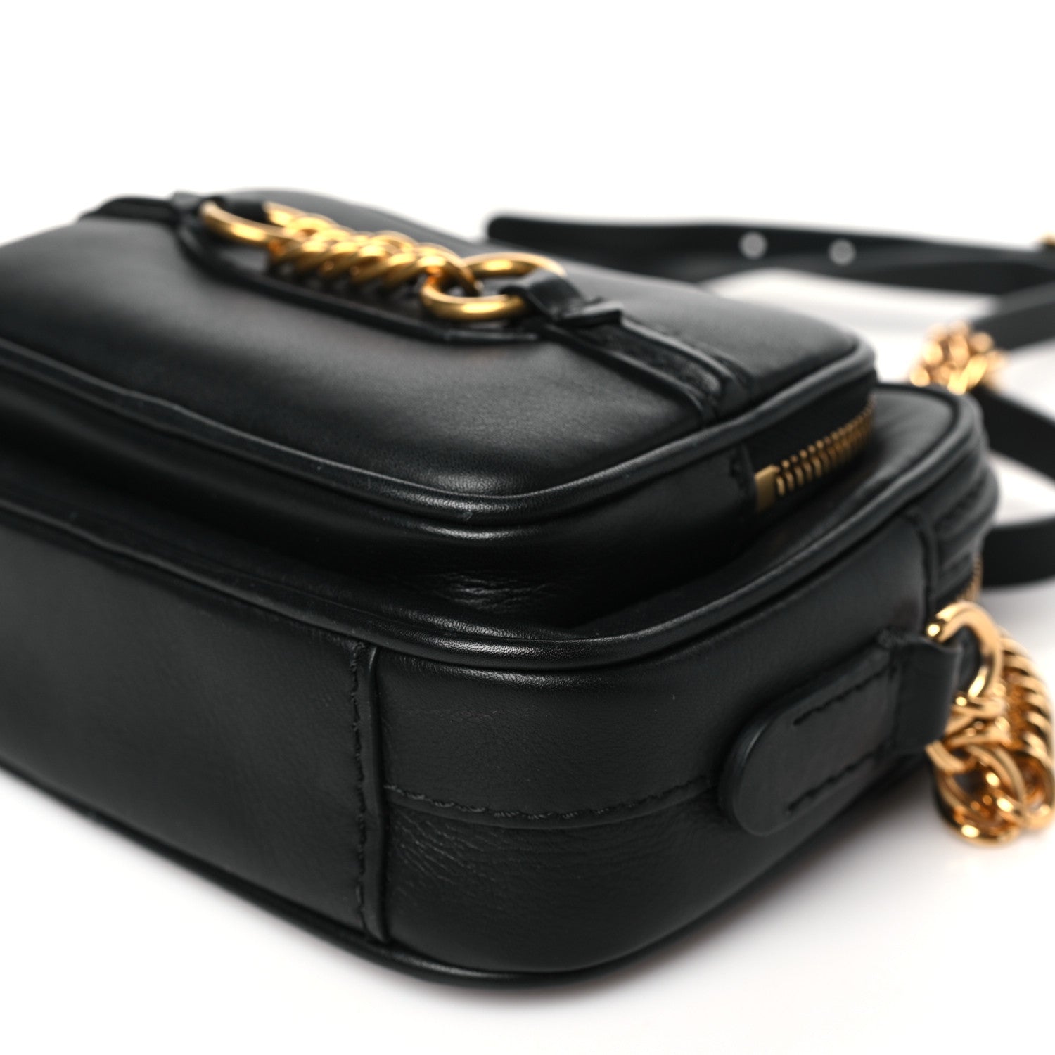Burberry Smooth Calfskin 1983 Knight Check Link Camera Bag Black 9 of 10