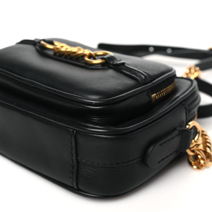 Burberry Smooth Calfskin 1983 Knight Check Link Camera Bag Black 9 of 10
