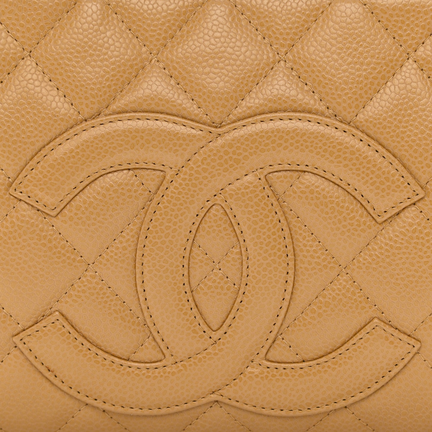 Caviar Quilted Small Bowler Beige