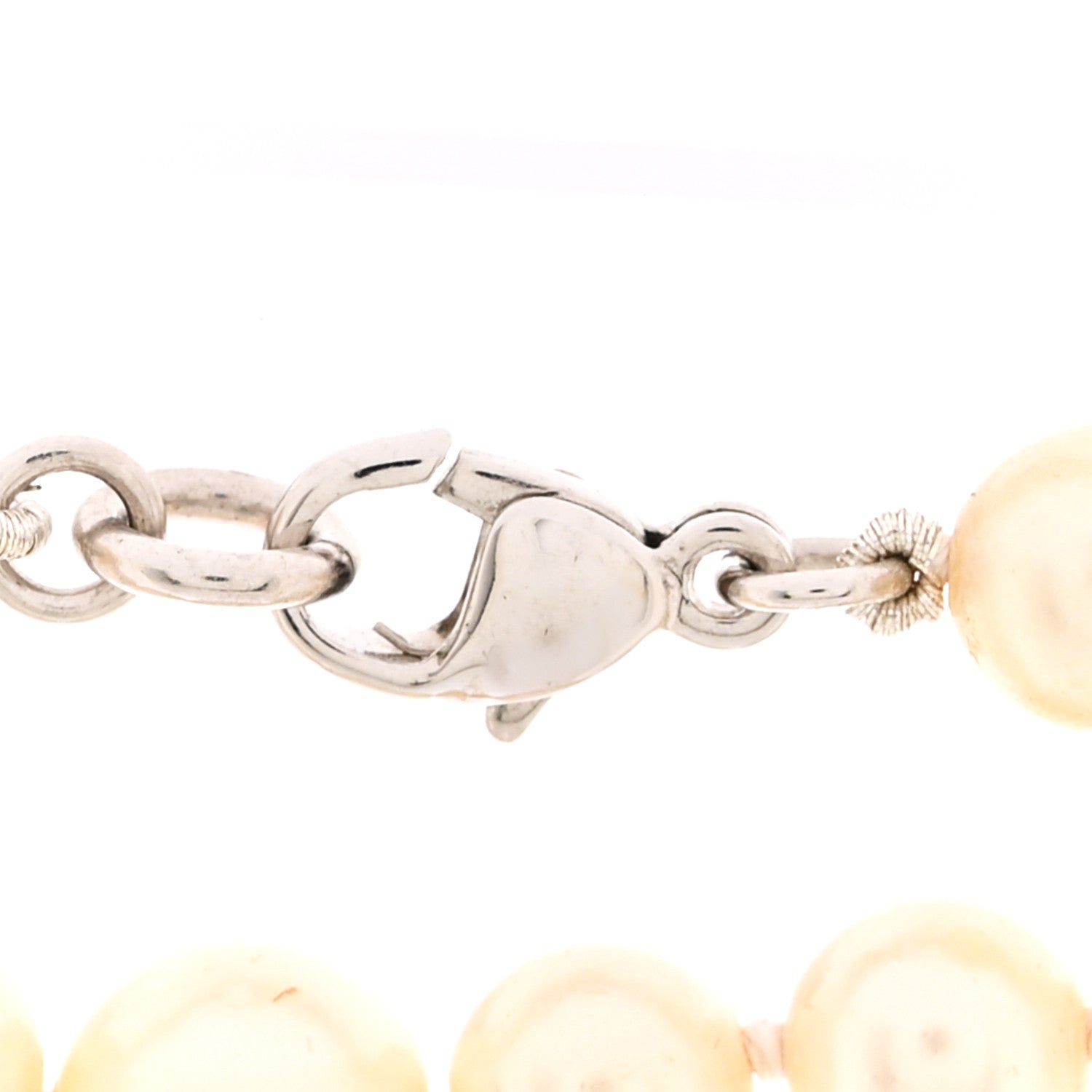 Chanel Graduated Pearl CC Long Necklace Silver 5 of 6