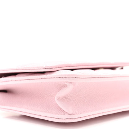 Chanel Caviar Quilted Tiny CC Wallet On Chain WOC Light Pink 10 of 12