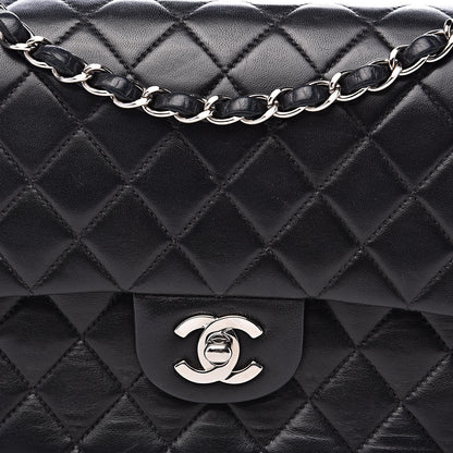 Chanel Lambskin Quilted Medium Double Flap Black 13 of 17