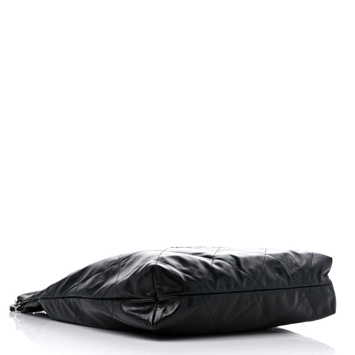 Shiny Calfskin Quilted Large Chanel 22 Black