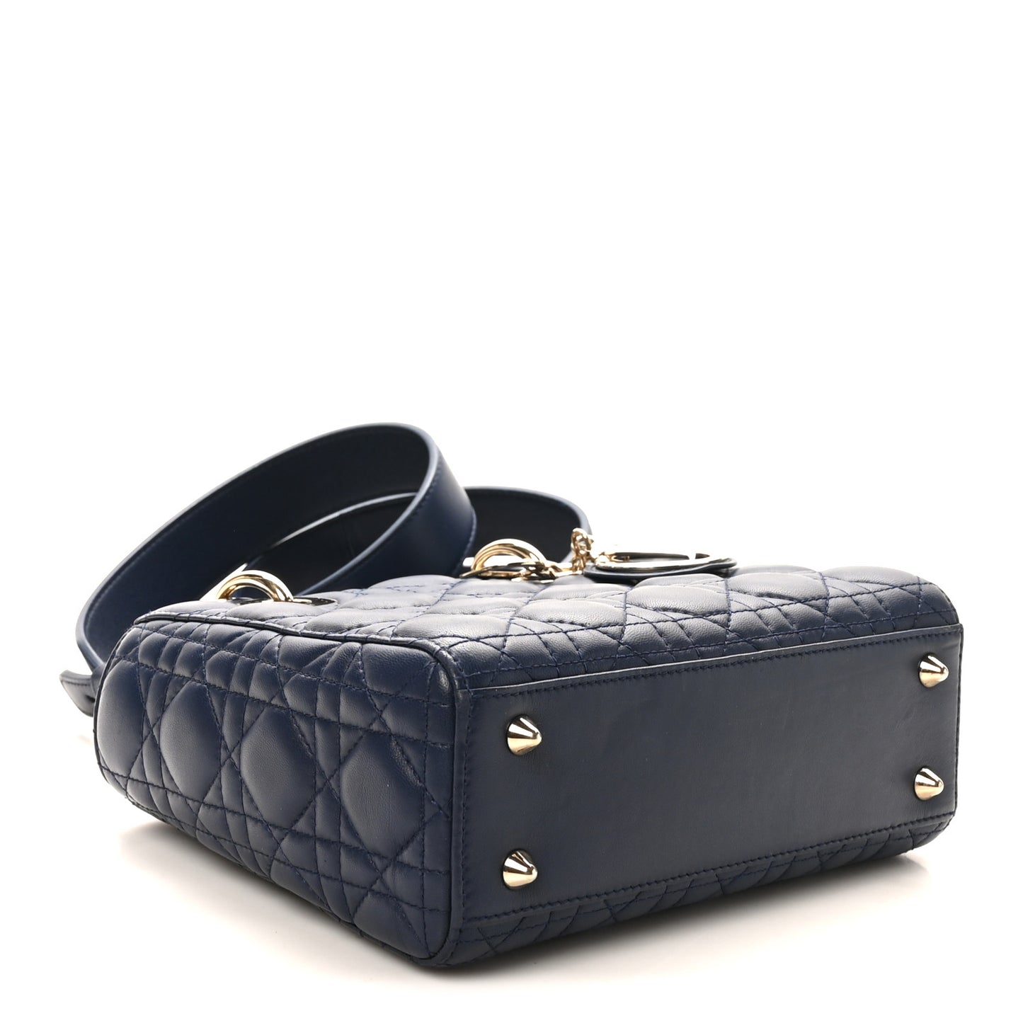 Lambskin Cannage Small Lucky Badges My Lady Dior Navy