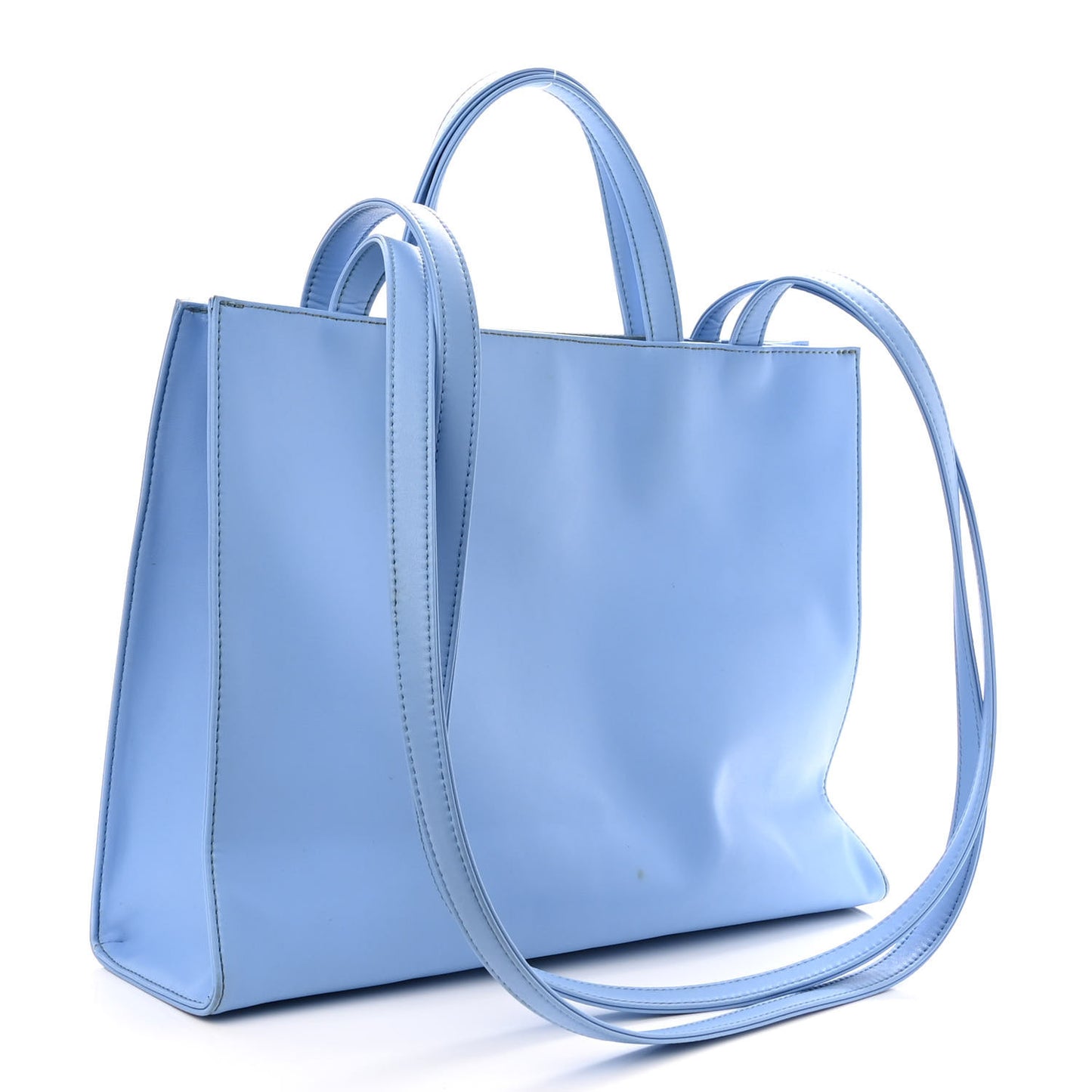 Vegan Leather Medium Shopping Bag Cerulean
