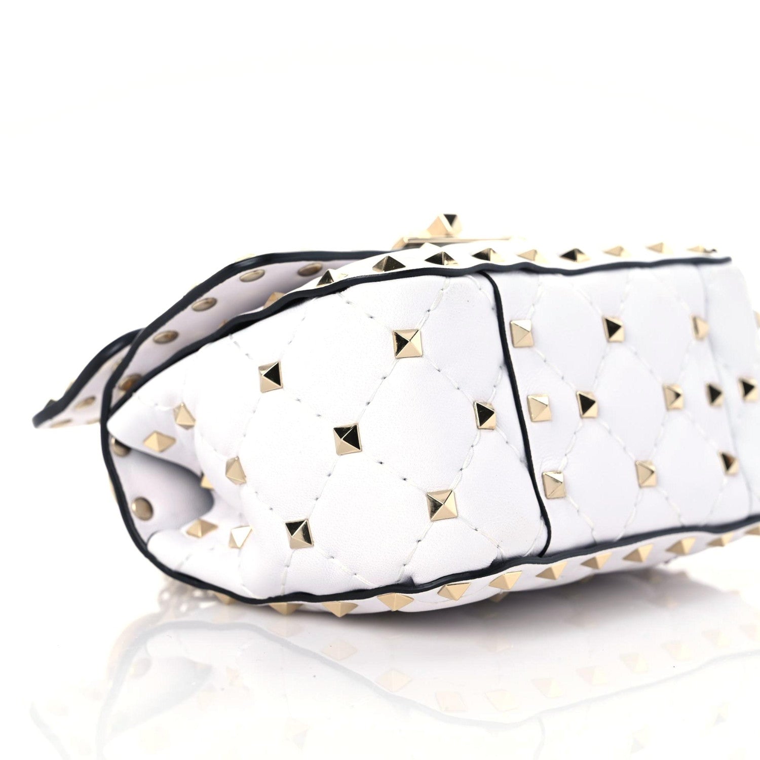 Valentino Garavani Nappa Micro Rockstud Spike Shoulder Bag White 6 of 10
