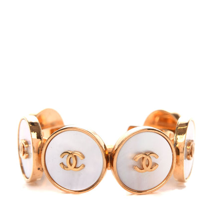 Chanel Pearl CC Cuff Bracelet Gold 1 of 5