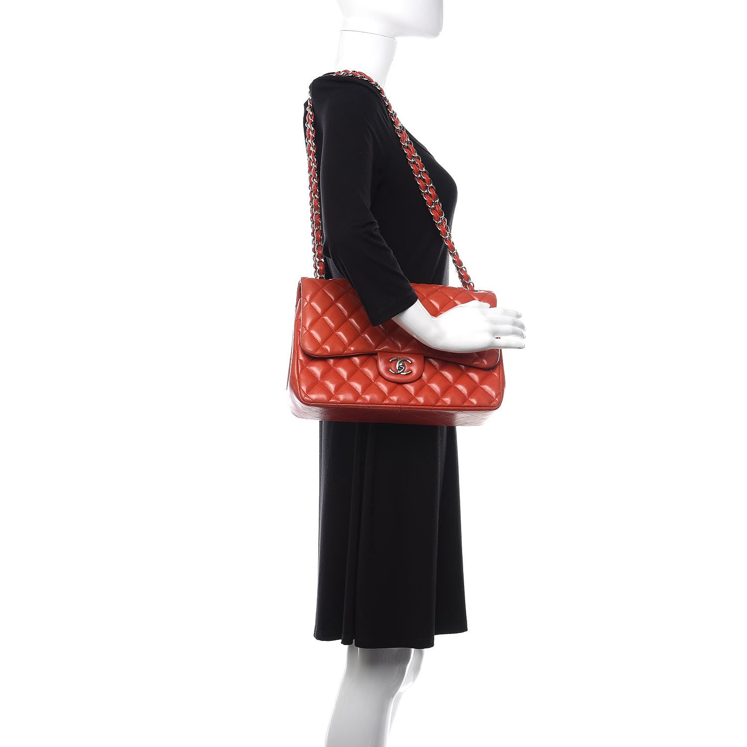 Chanel Lambskin Quilted Jumbo Double Flap Red 3 of 20