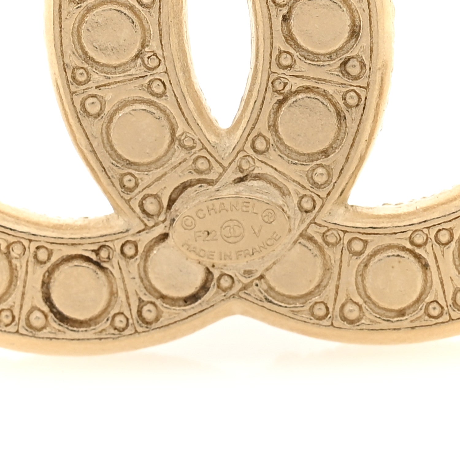 Chanel Metal Crystal Graduated Pearl CC Brooch Gold 3 of 4