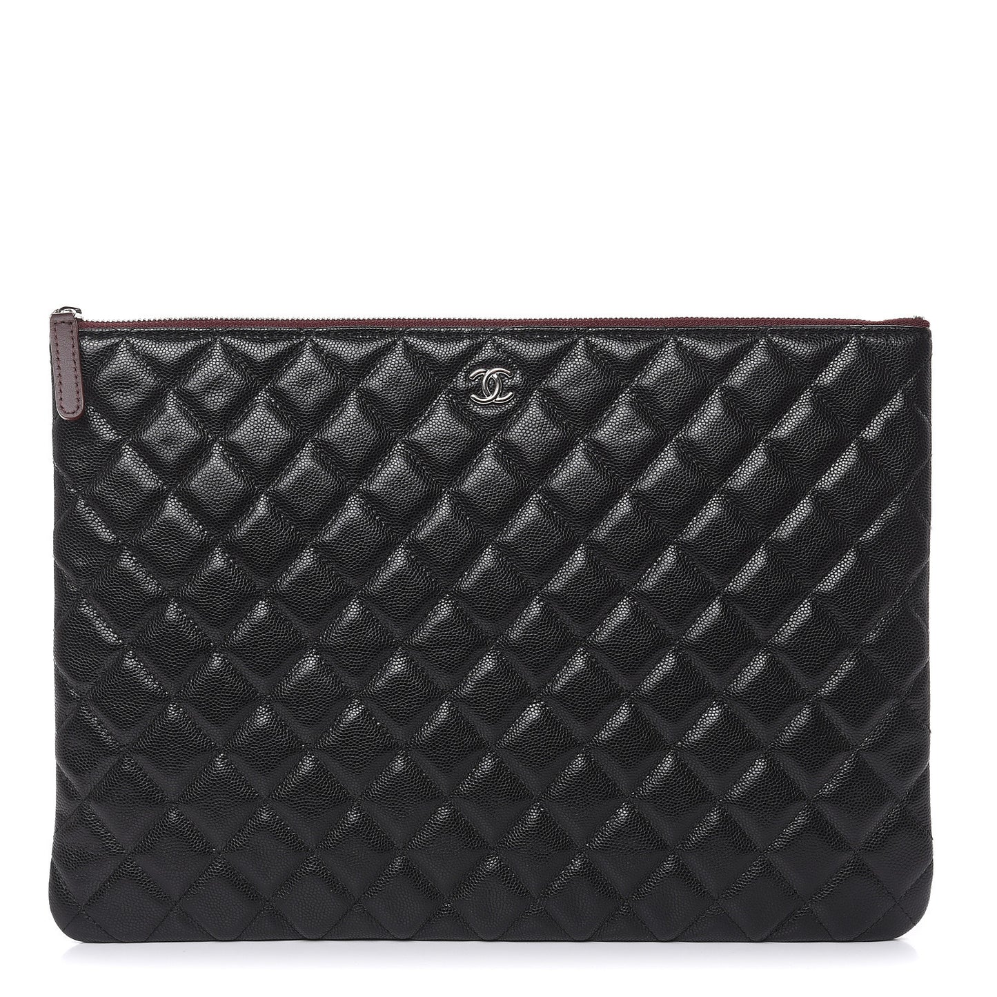 Caviar Quilted Large Cosmetic Case Black