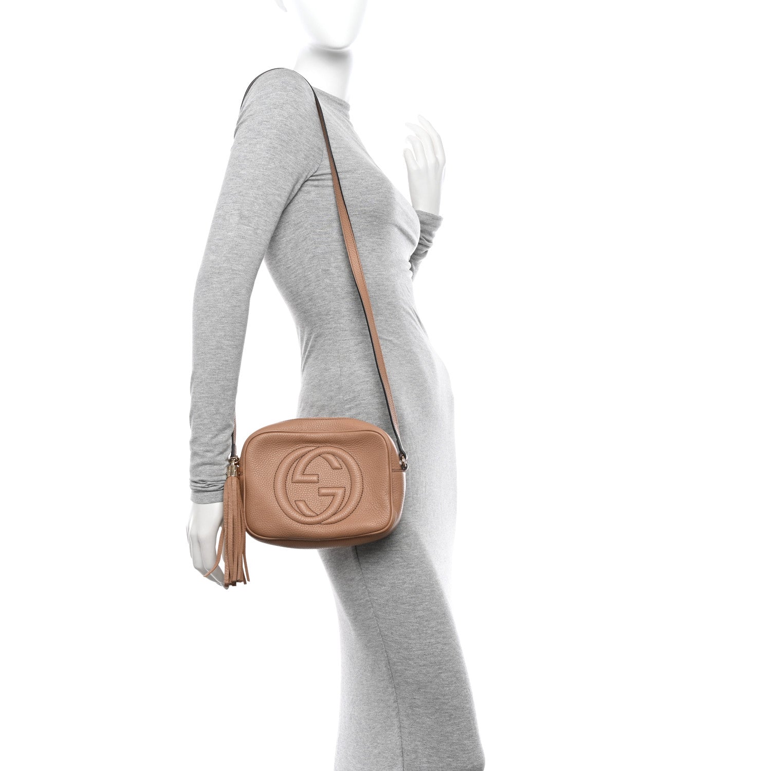 Gucci Pebbled Calfskin Small Soho Disco Bag Camelia 2 of 16