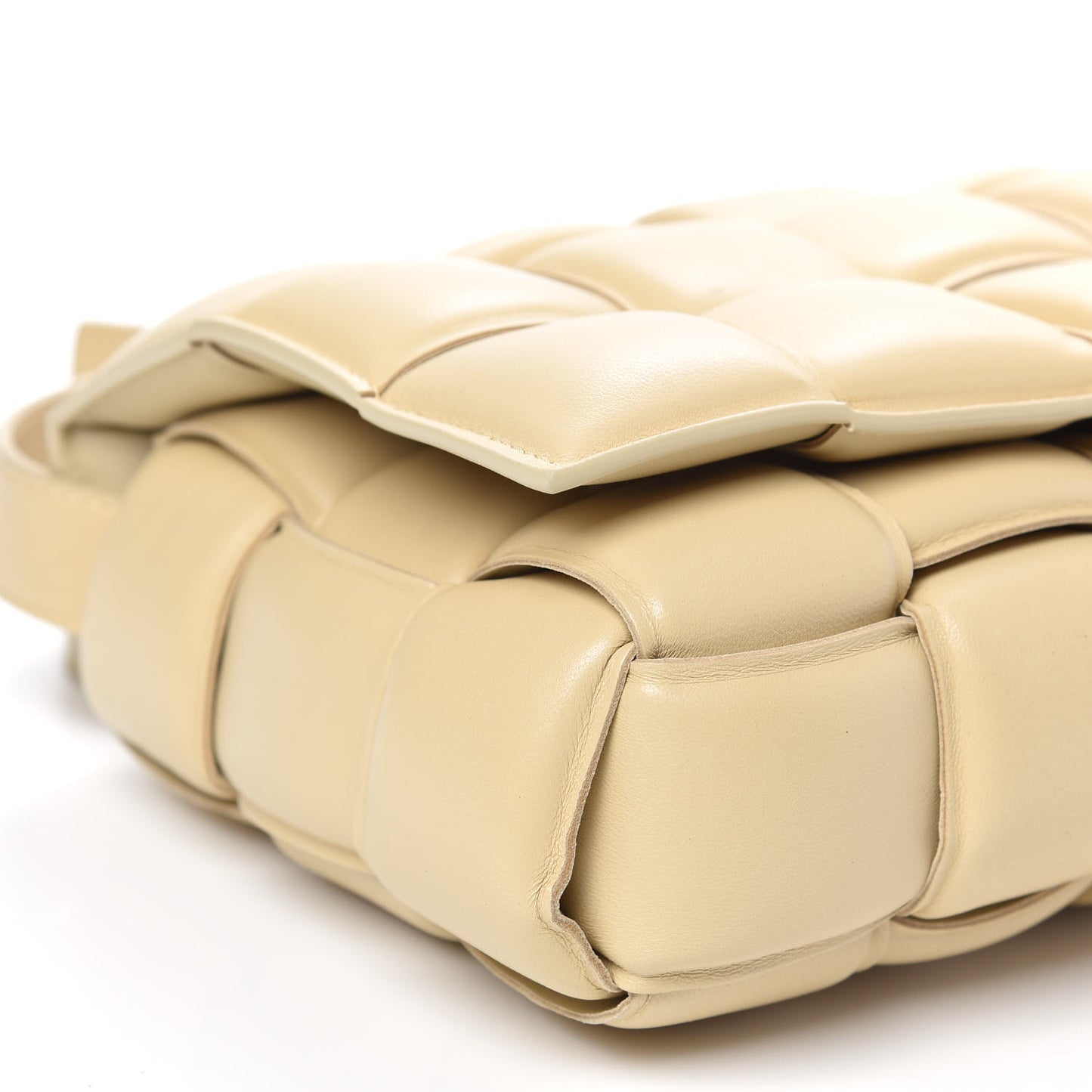 Nappa Maxi Intreccio Padded Cassette Crossbody Bag Porridge