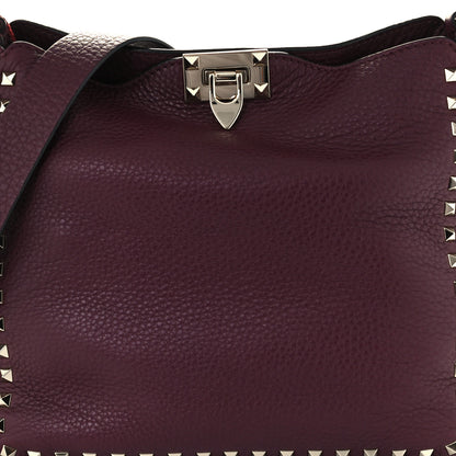 Valentino Garavani Pebbled Calfskin Small Rockstud Flip-Lock Messenger Bag Vinaccia 8 of 10