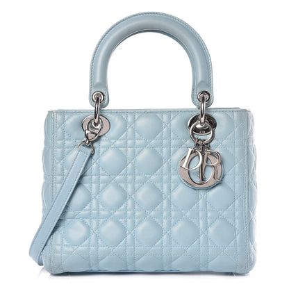 Christian Dior Lambskin Cannage Medium Lady Dior Light Blue 1 of 12