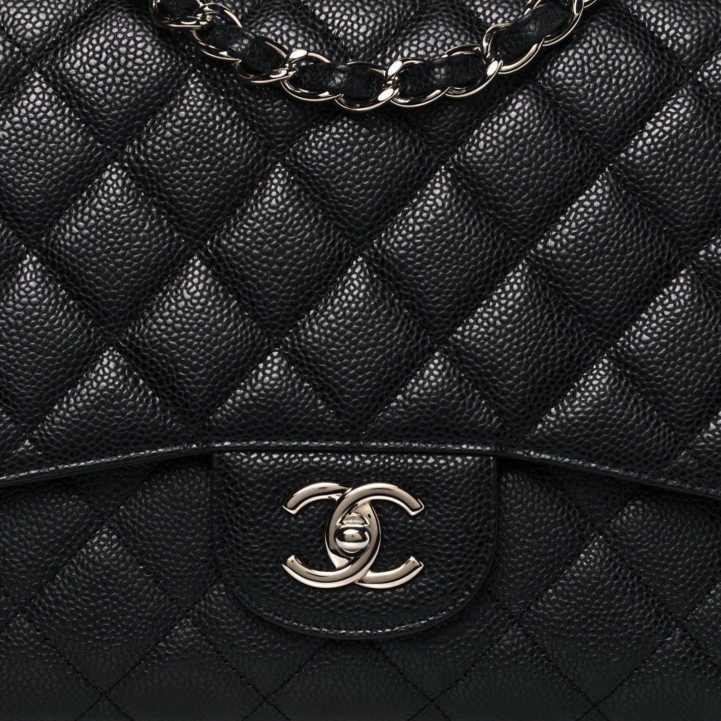 Caviar Quilted Jumbo Single Flap Black