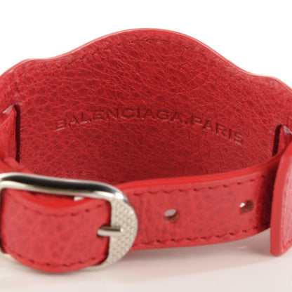 Balenciaga Agneau Arena Giant 12 Silver Hardware Bracelet S Rouge Coquelicot 4 of 6