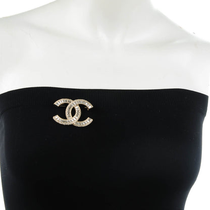 Chanel Baguette Crystal CC Brooch Silver 2 of 5