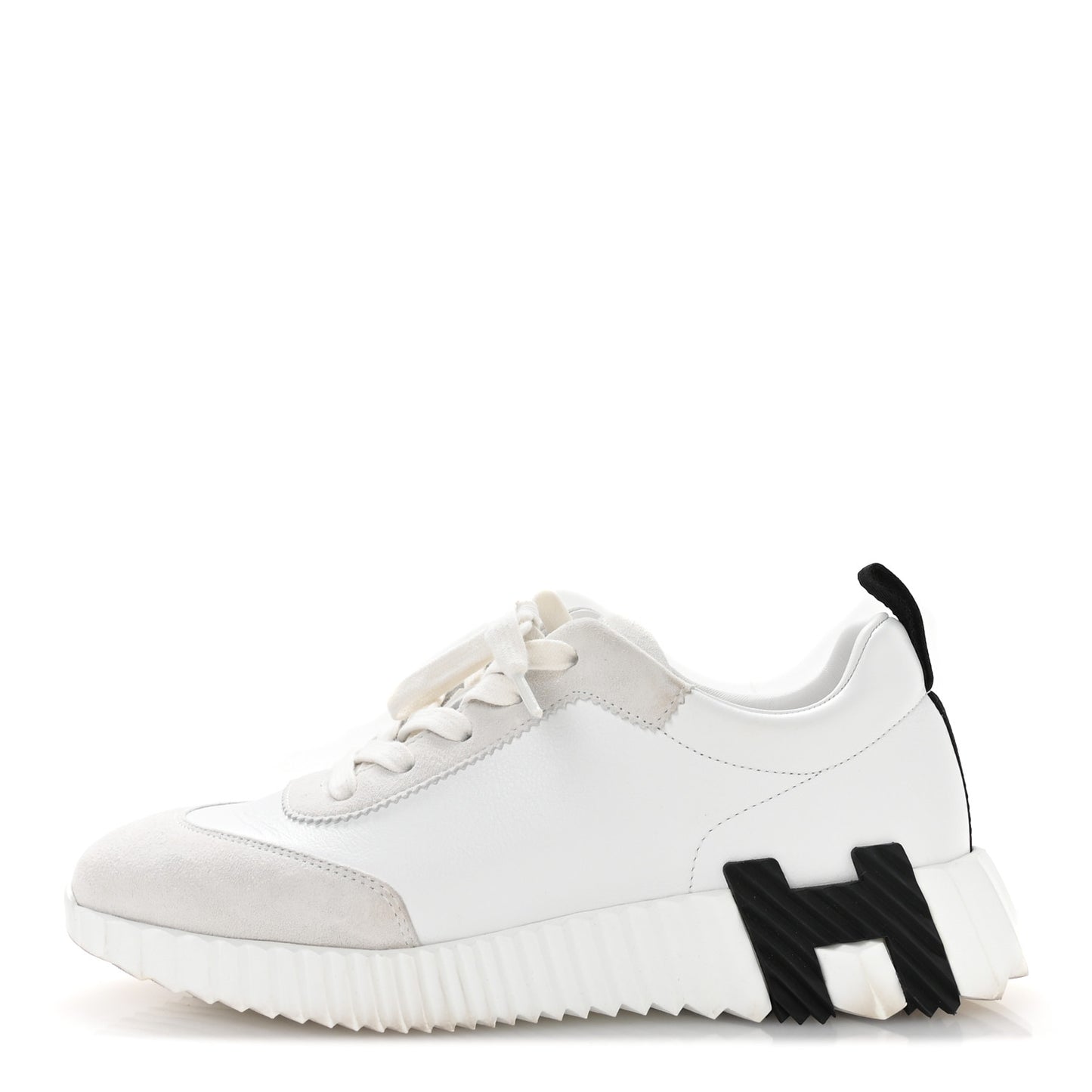 Goatskin Suede Goatskin Bouncing Sneakers 38 White Black