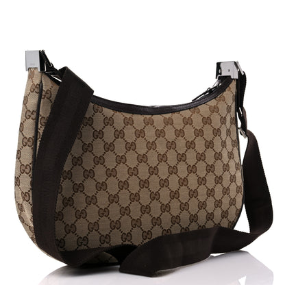Gucci Monogram Medium Half Moon Hobo Dark Brown 3 of 13