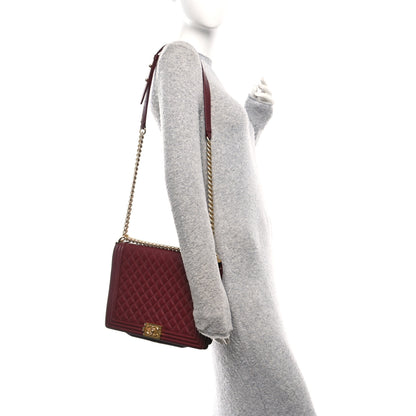 Chanel Lambskin Quilted Large Boy Flap Dark Red 2 of 10