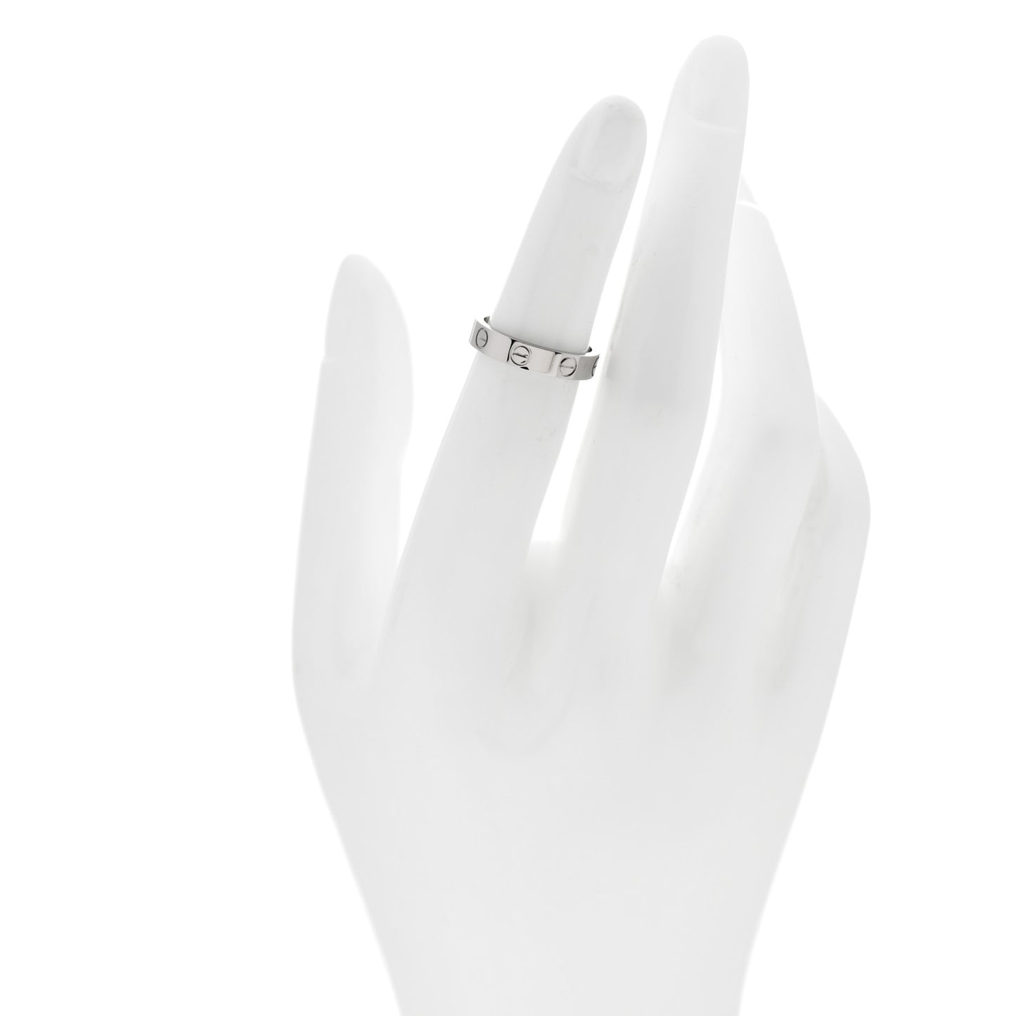 18K White Gold 3.5mm LOVE Wedding Band Ring 48 4.5