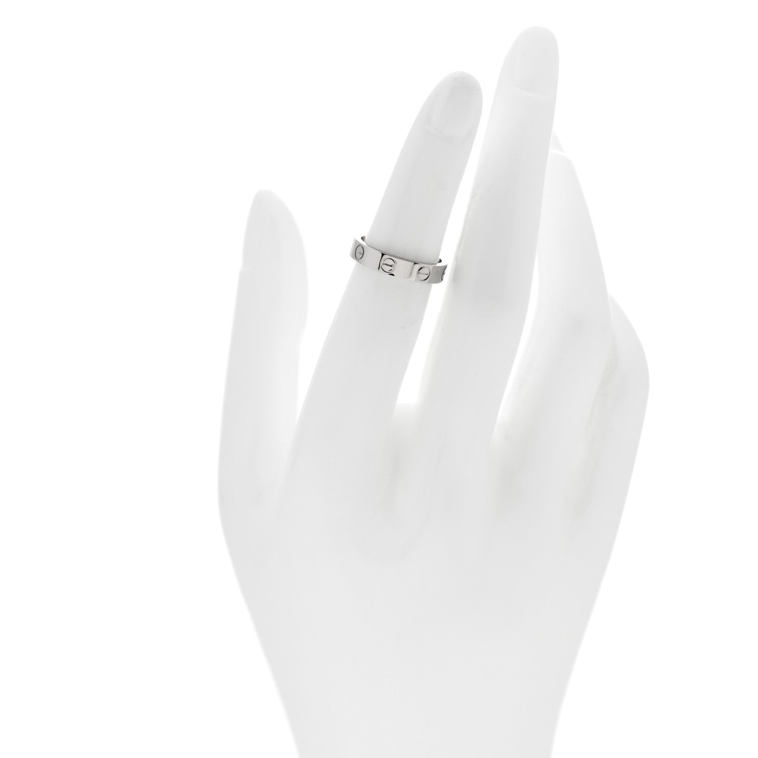 Cartier 18K White Gold 3.5mm LOVE Wedding Band Ring 48 4.5 2 of 4