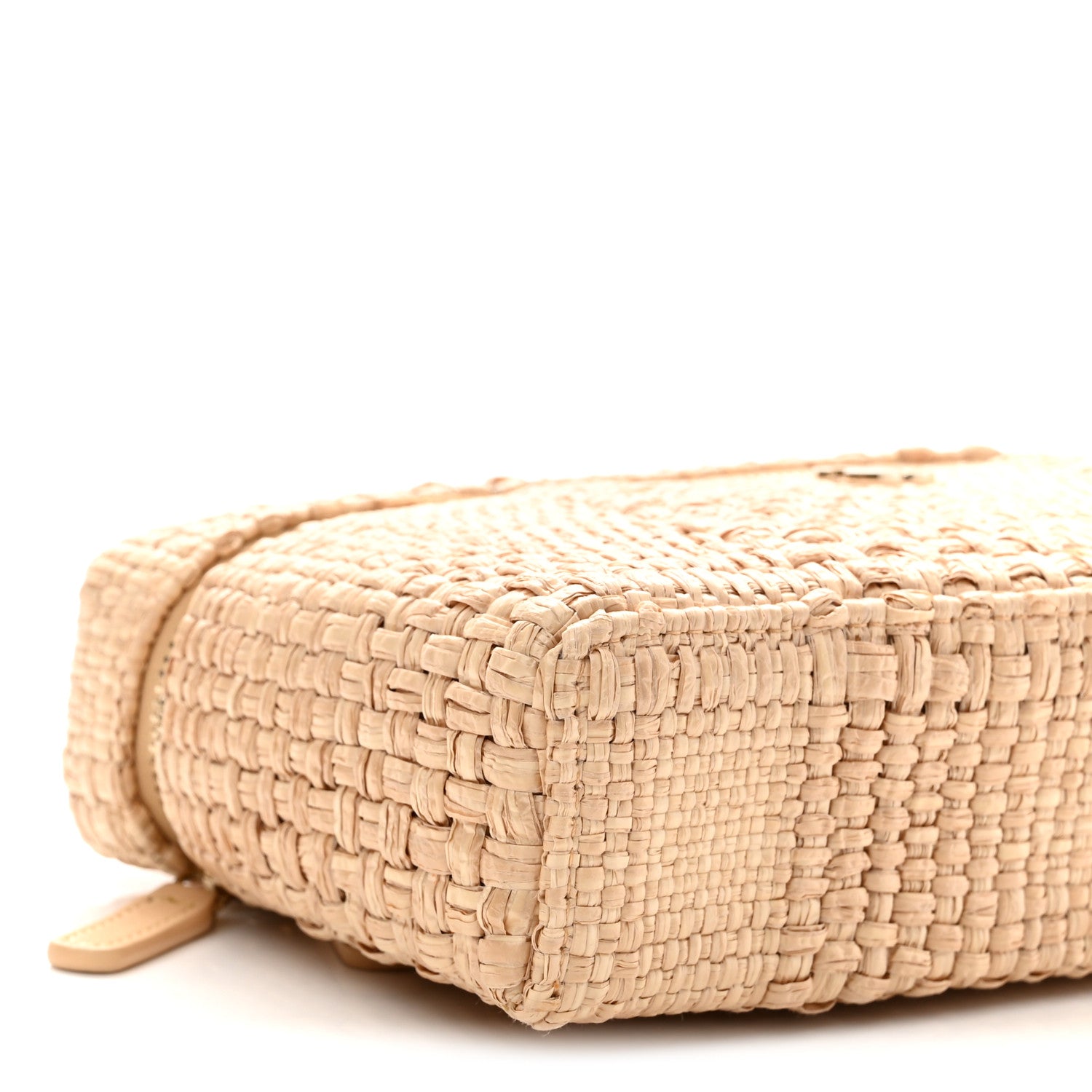 Chanel Braided Raffia Quilted Top Handle Slim Vanity Case With Chain Beige 9 of 11