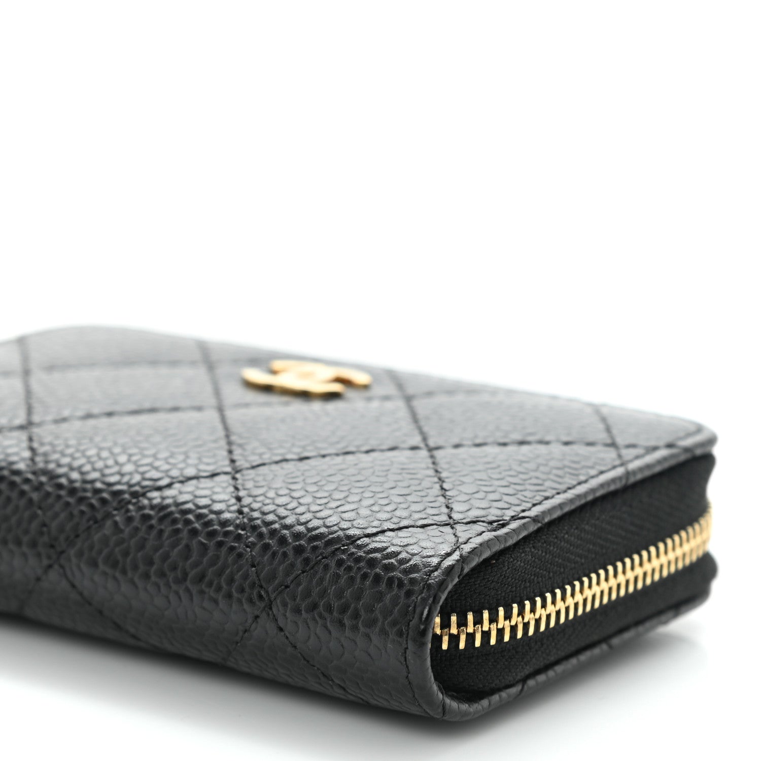 Chanel Caviar Quilted Zip Coin Purse Black 9 of 10
