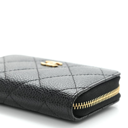Chanel Caviar Quilted Zip Coin Purse Black 9 of 10