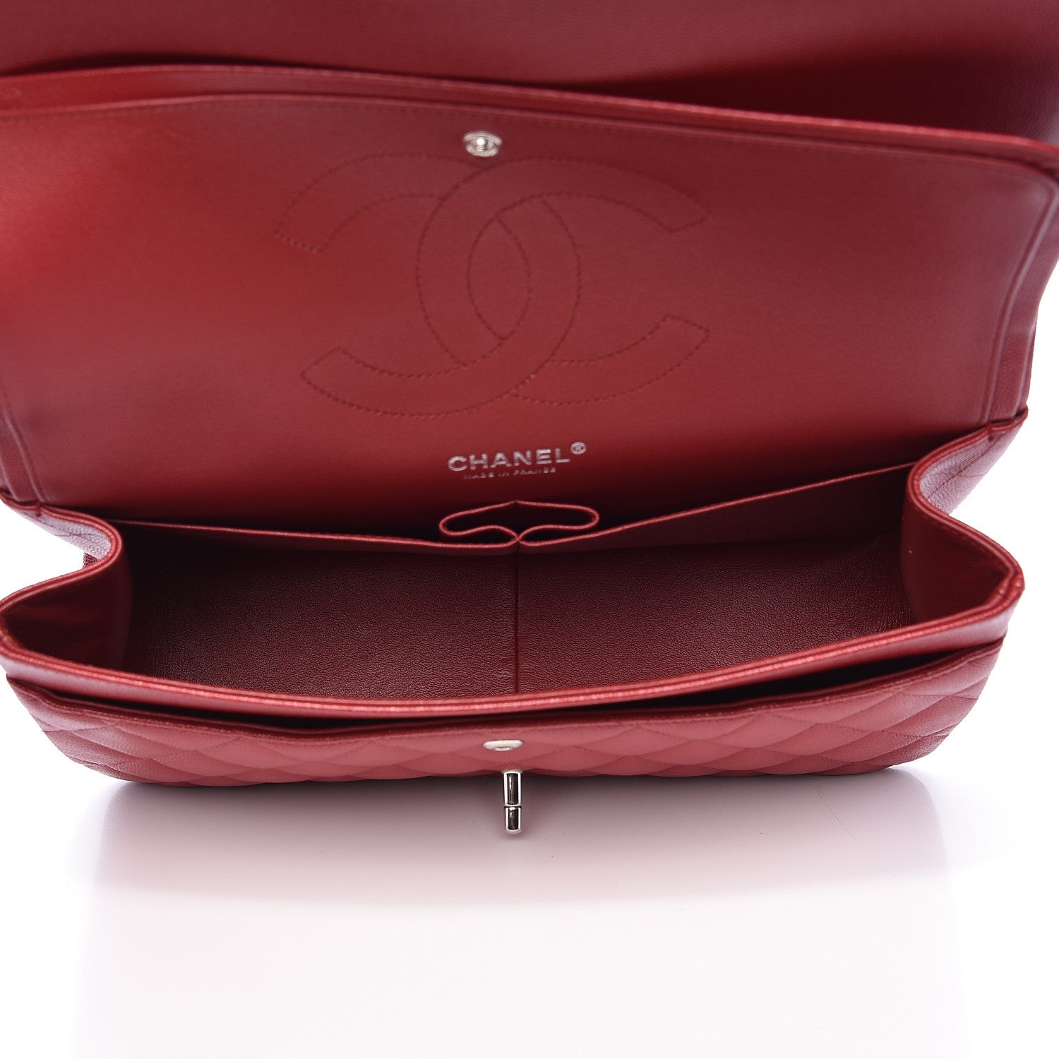 Chanel Caviar Quilted Jumbo Double Flap Red 5 of 14
