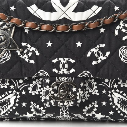 Chanel Cotton Quilted Paris Dallas Medium Bandana Flap Blue 10 of 10