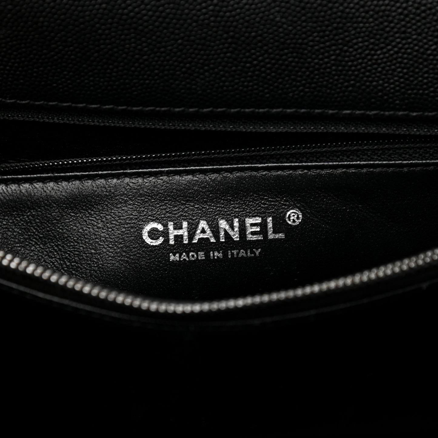 Caviar Lizard Quilted Medium Coco Handle Flap Black