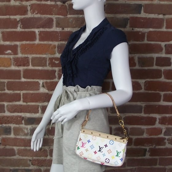 Monogram Multicolor Pochette Accessories White