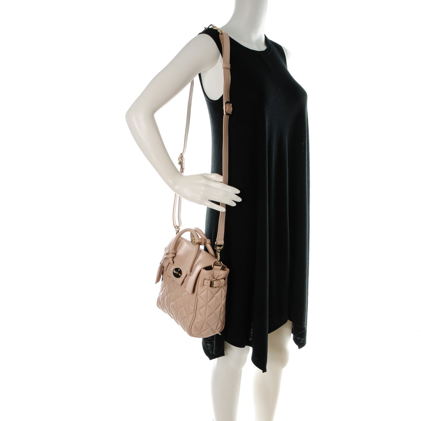 Nappa Quilted Mini Cara Delevingne Convertible Bag Oatmeal
