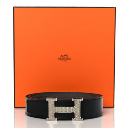 Hermes 135 Togo 32mm Guilloche H Belt 90 Black Etain 7 of 7