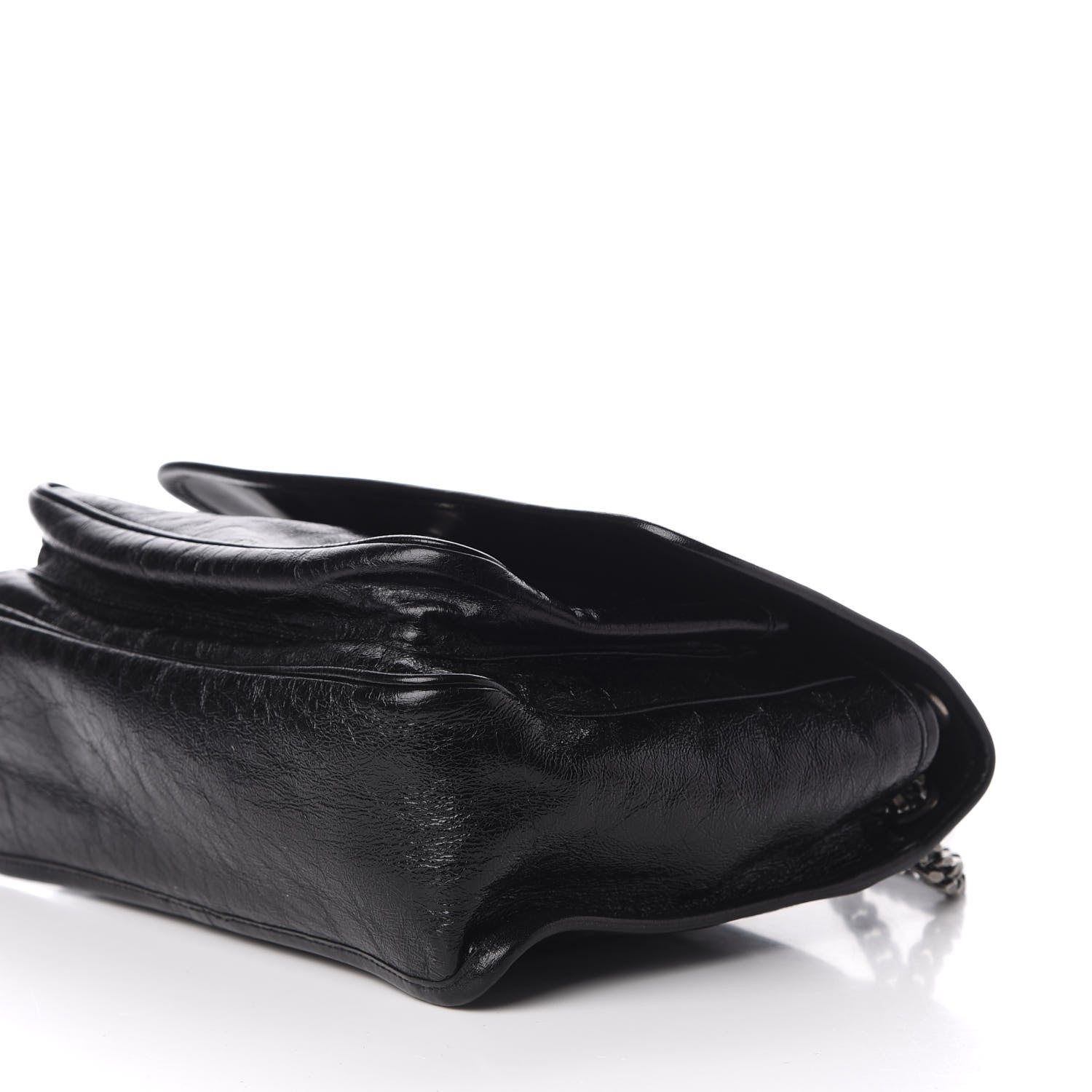 Saint Laurent Crinkled Calfskin Matelasse Monogram Medium Niki Chain Satchel Black 7 of 10