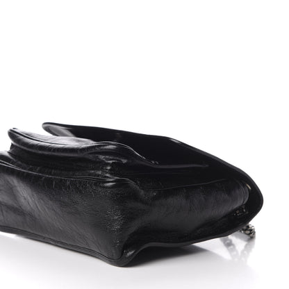 Saint Laurent Crinkled Calfskin Matelasse Monogram Medium Niki Chain Satchel Black 7 of 10