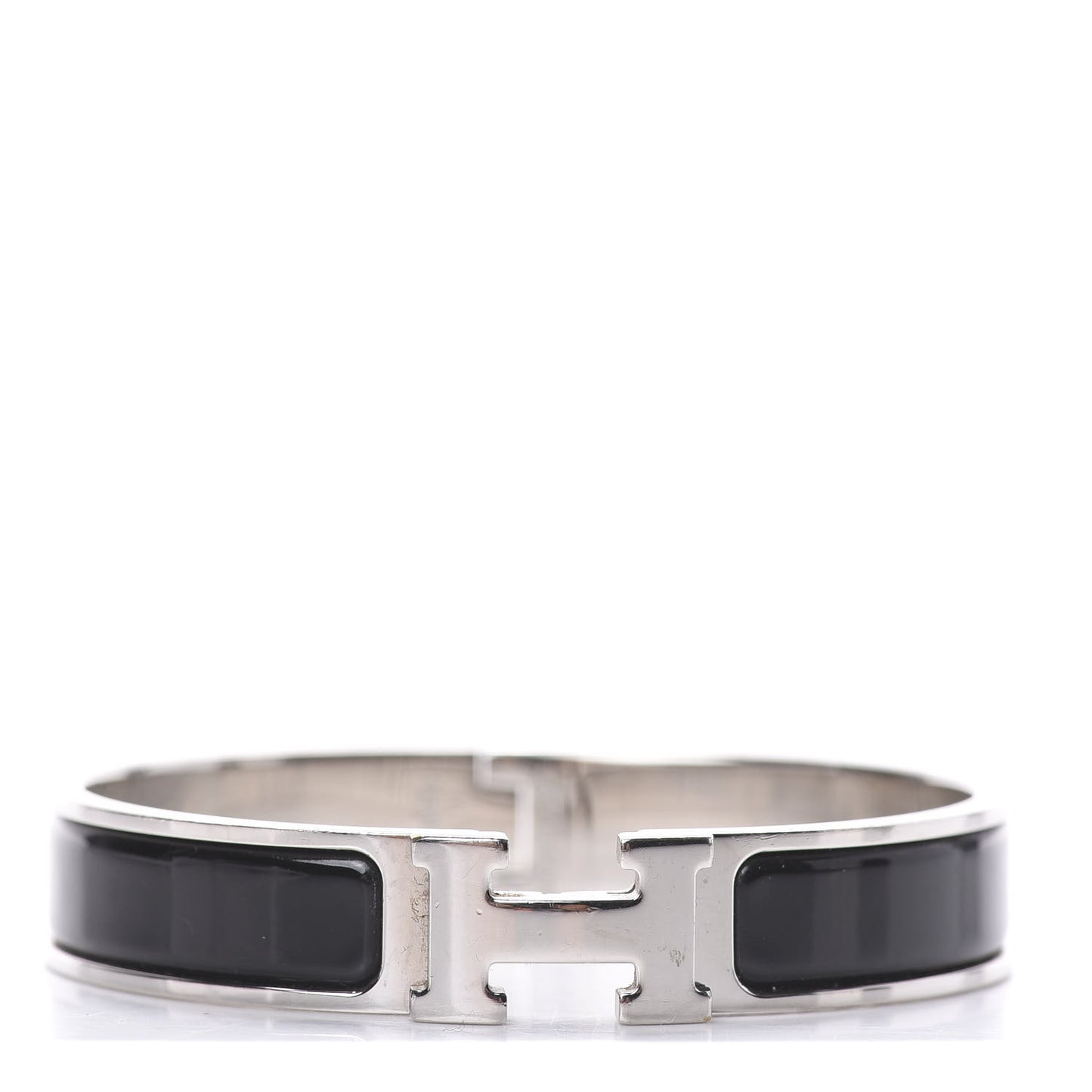 Enamel Narrow Clic Clac H Bracelet GM Black