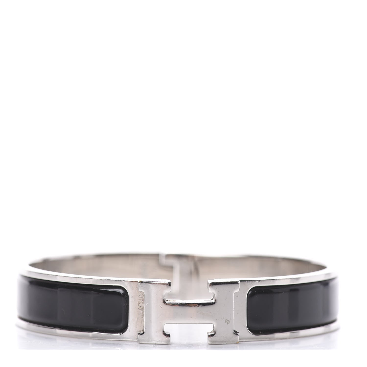 Hermes Enamel Narrow Clic Clac H Bracelet GM Black 1 of 4