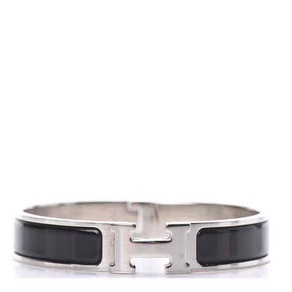 Hermes Enamel Narrow Clic Clac H Bracelet GM Black 1 of 4