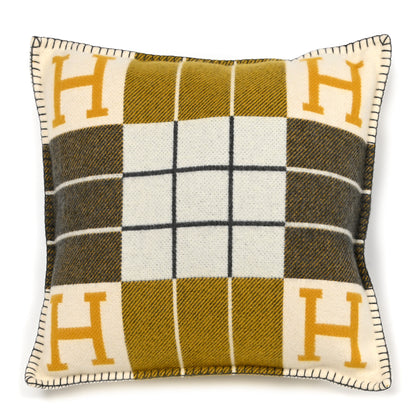 Hermes Wool Cashmere Avalon III Pillow PM Gris Soleil 1 of 3