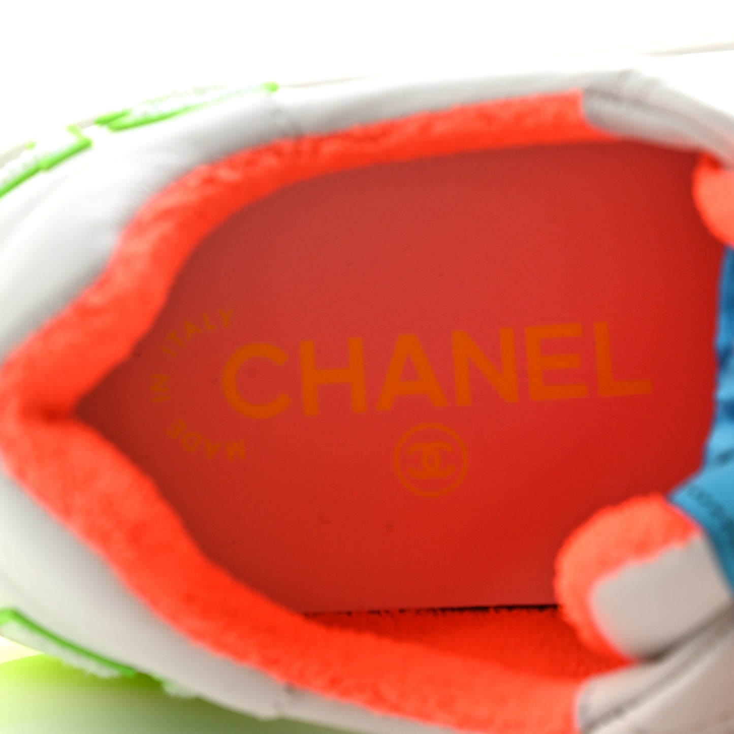 Calfskin Womens Logo Sneakers 36 White Multicolor