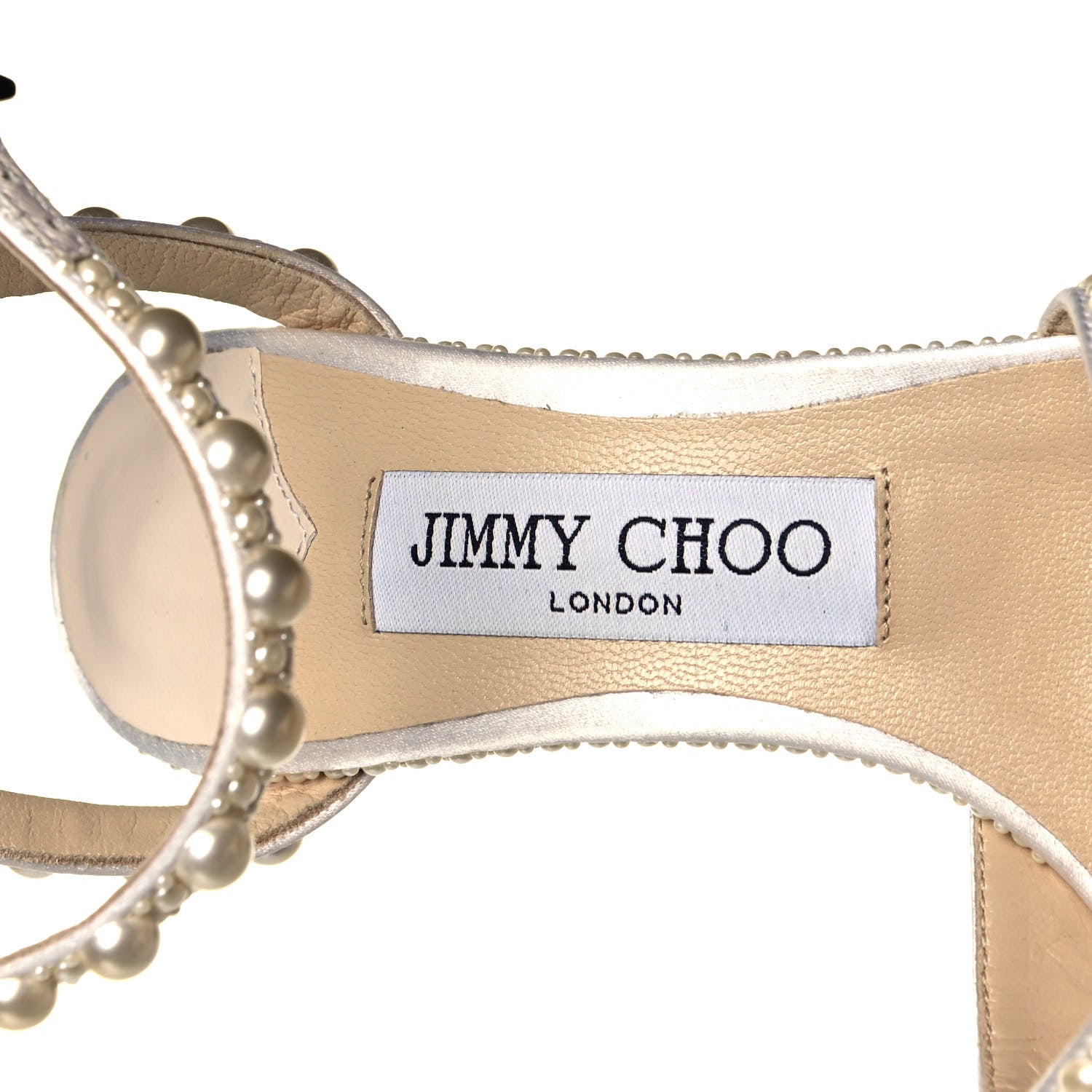 Jimmy Choo Pearl Satin Sacora 100 Sandals 36 White 7 of 7