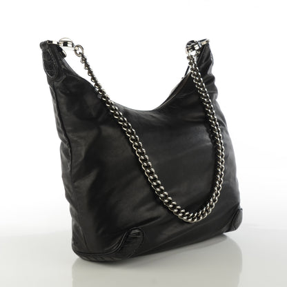 Gucci Calfskin Crocodile Medium Galaxy Shoulder Bag Black 3 of 7