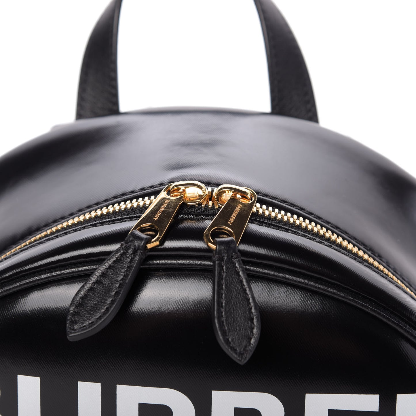 Coated Canvas Horseferry Print Backpack Black