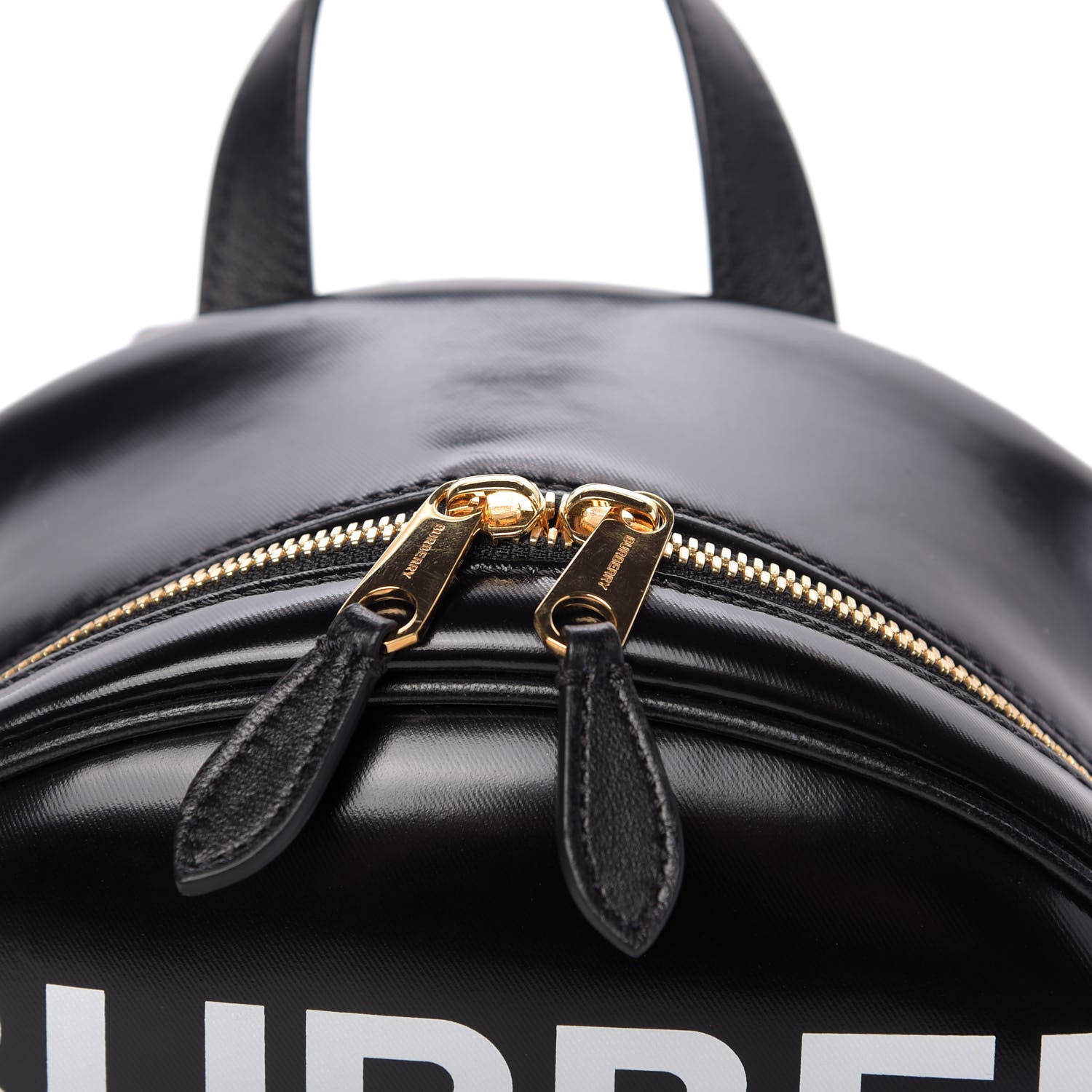 Burberry Coated Canvas Horseferry Print Backpack Black 9 of 10