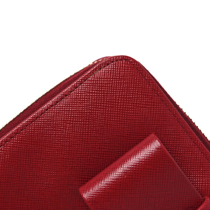 Prada Saffiano Fiocco Bow Zip Around Wallet Fuoco 11 of 12