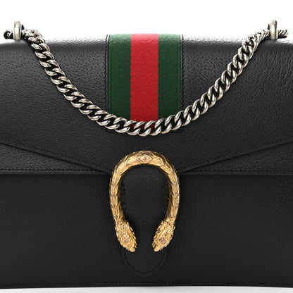 Gucci Calfskin Web Medium Dionysus Shoulder Bag Black 8 of 15