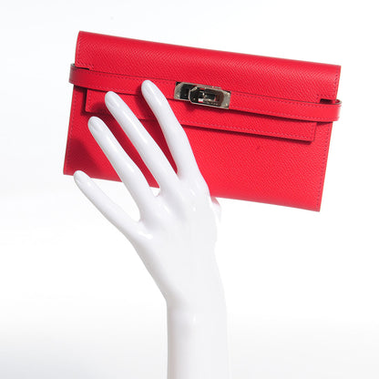 Hermes Epsom Kelly Tri-Fold Wallet Rouge Vif 2 of 15